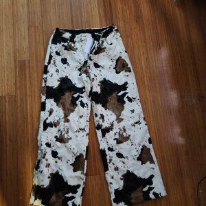 AKIRA Pony Hair Cow Print Jeans SZ XL